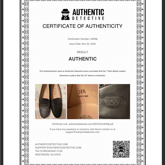 Tod’s Gommino Micro Borche Black Leather Silver Stud Driving Shoes Size 6.5 COA - Picture 10 of 10